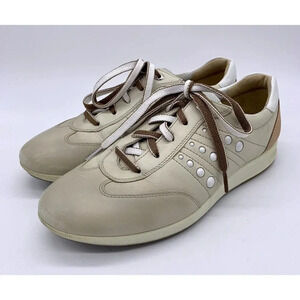 Ecco Street Evo One Golf Shoes Spikeless Women's US 7.5 EU 38 Tan Ivory